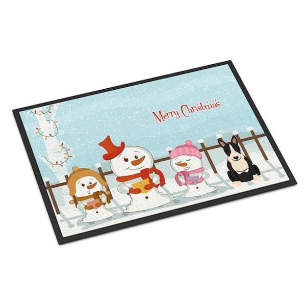 Carolines Treasures BB2464JMAT Merry Christmas Carolers Bull Terrier Black White Indoor or Outdoor Mat; 24 x 0.25 x 36 in. BB2464JMAT - main